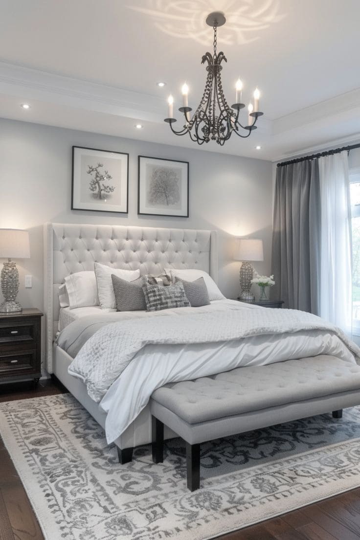 Elegant Silver Accents for Serene Bedrooms