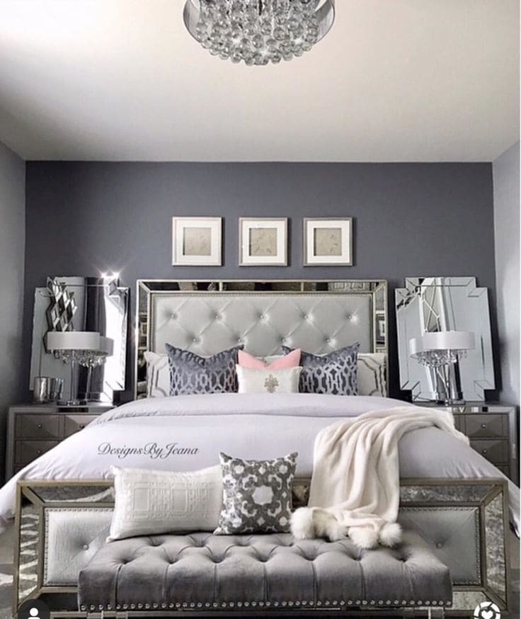 Elegant Silver Grey Bedroom Retreat