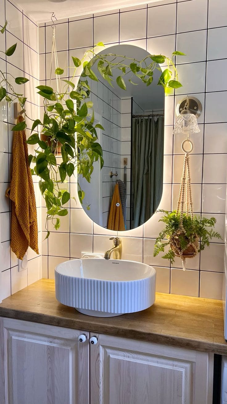 Green Eco-Chic Bathroom Oasis