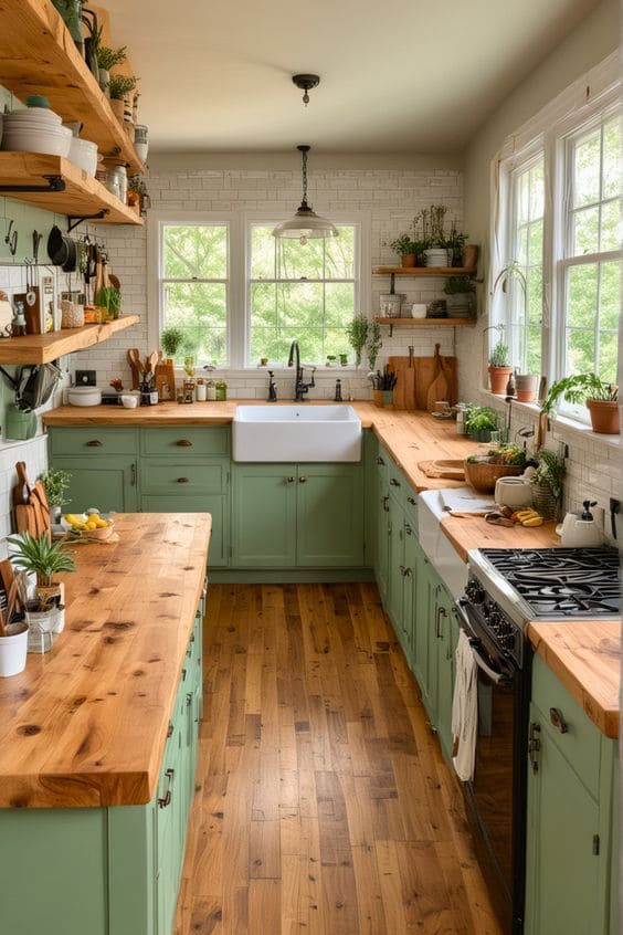 Inspired Rustic Sage Kitchen Retreat