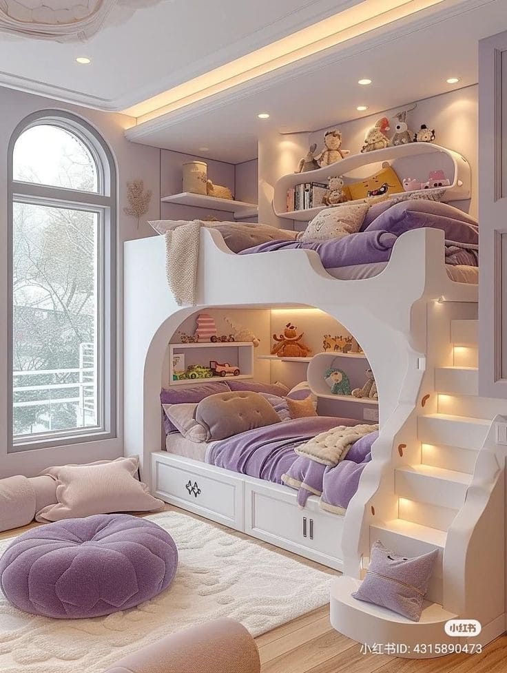 Lavender Cozy Haven Bunk Bed Design