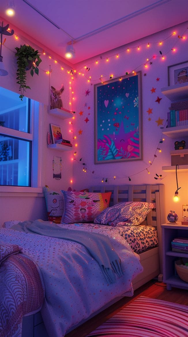 Magical Neon Dream Teen Bedroom Design