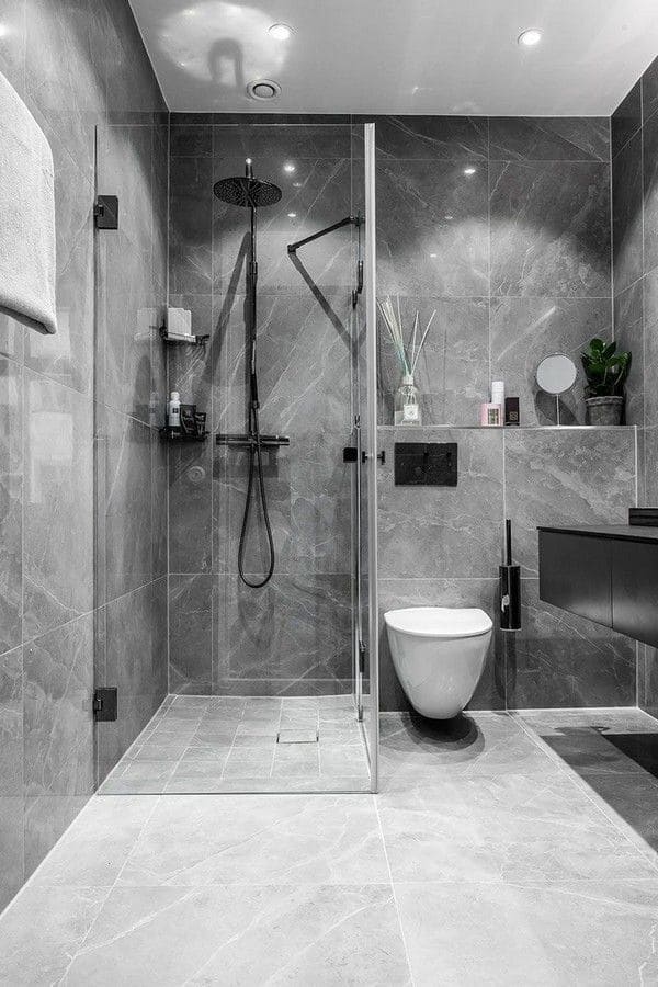 Modern Minimalist Grey Bathroom Design