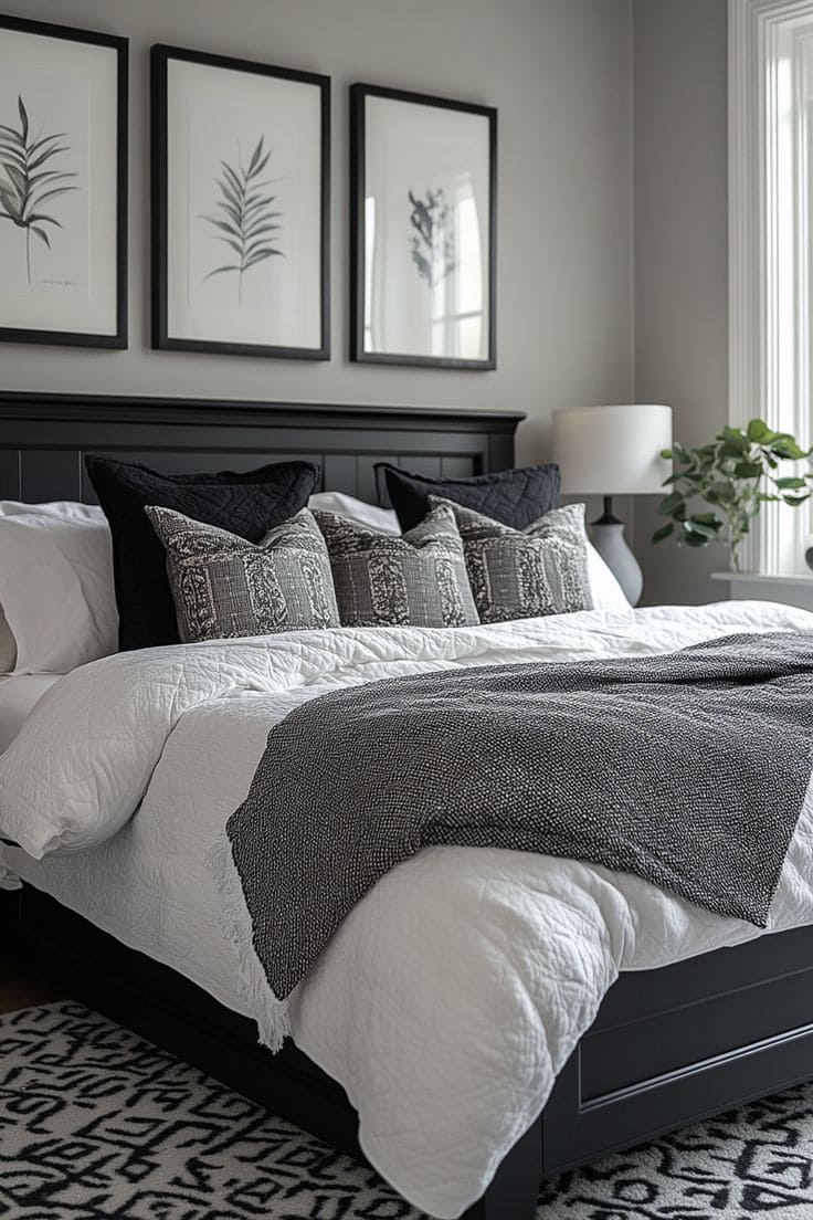 Modern Monochrome Silver Grey Bedroom Style