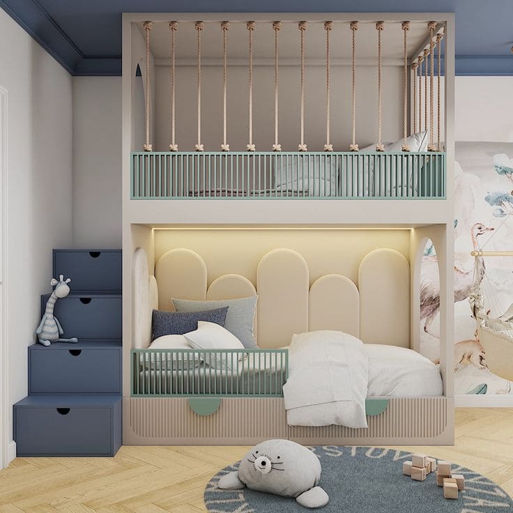 Modern Nautical-Inspired Cozy Bunk Beds