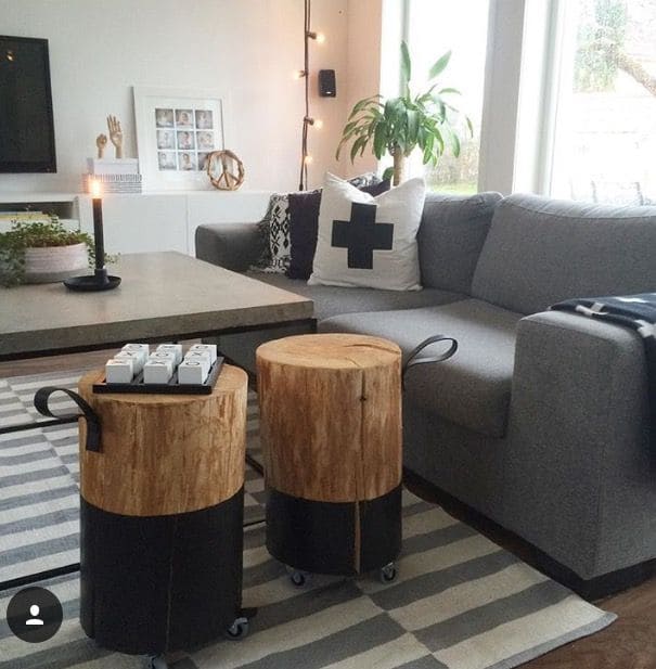 Modern Rustic Tree Stump Coffee Tables