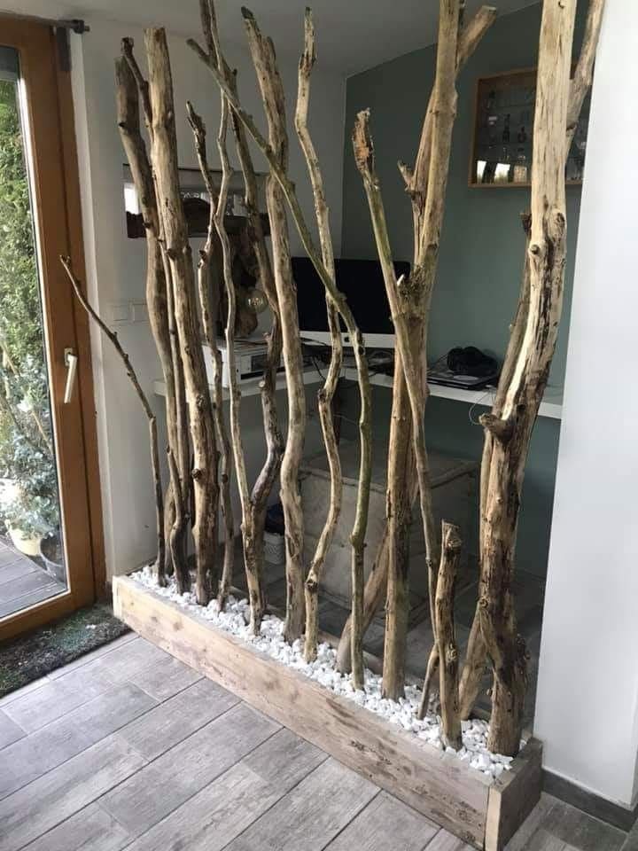 Natural Branch Divider for Modern Spaces