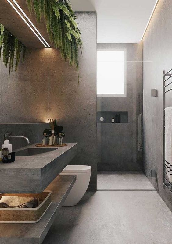 Nature-Inspired Grey Bathroom