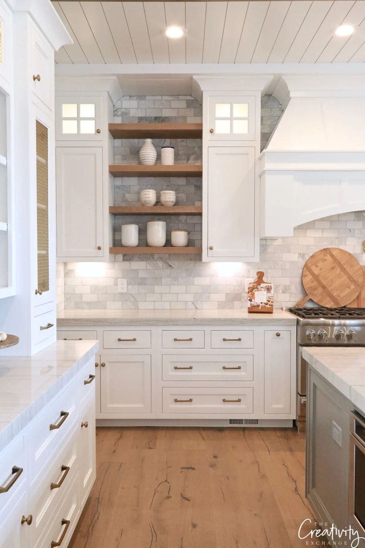 Open Shelving White Kitchen