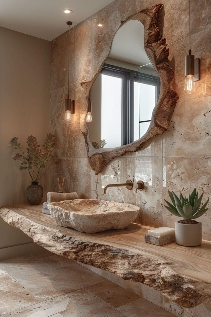 Organic Stone Bathroom Design