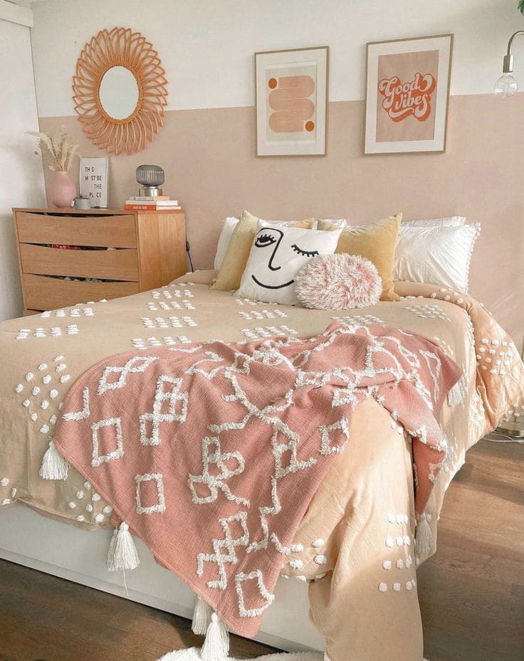 Playful Pastel Bliss Bohemian Bedroom