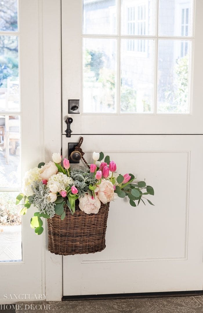 Rustic Basket of Blooming Spring Joy