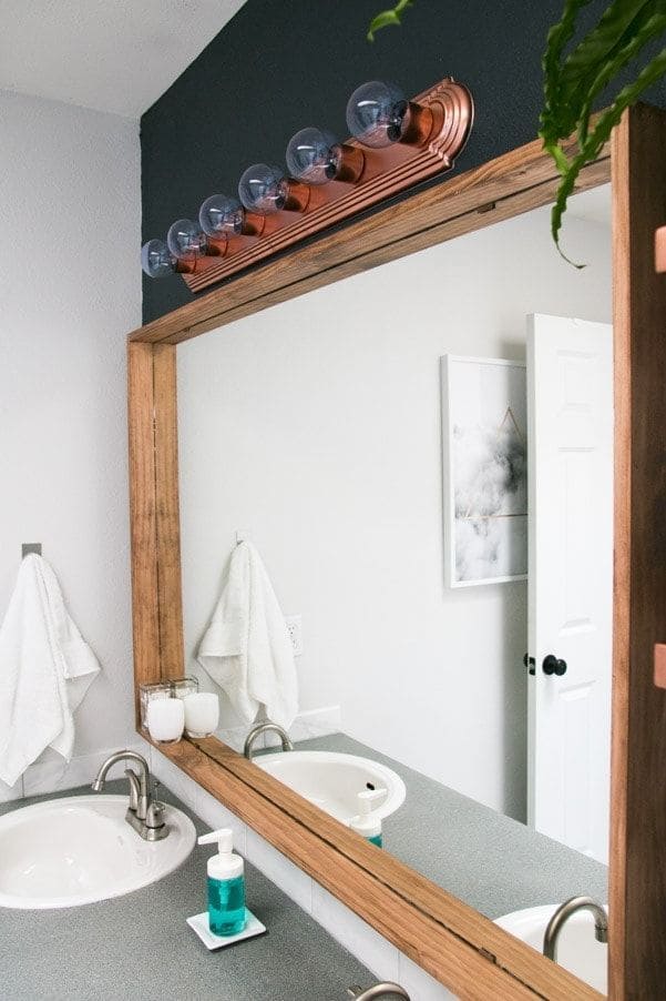 Rustic Charm Meets Modern Vanity Mirror