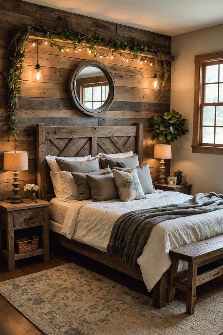 Rustic Elegance with Cozy Farmhouse Bedroom