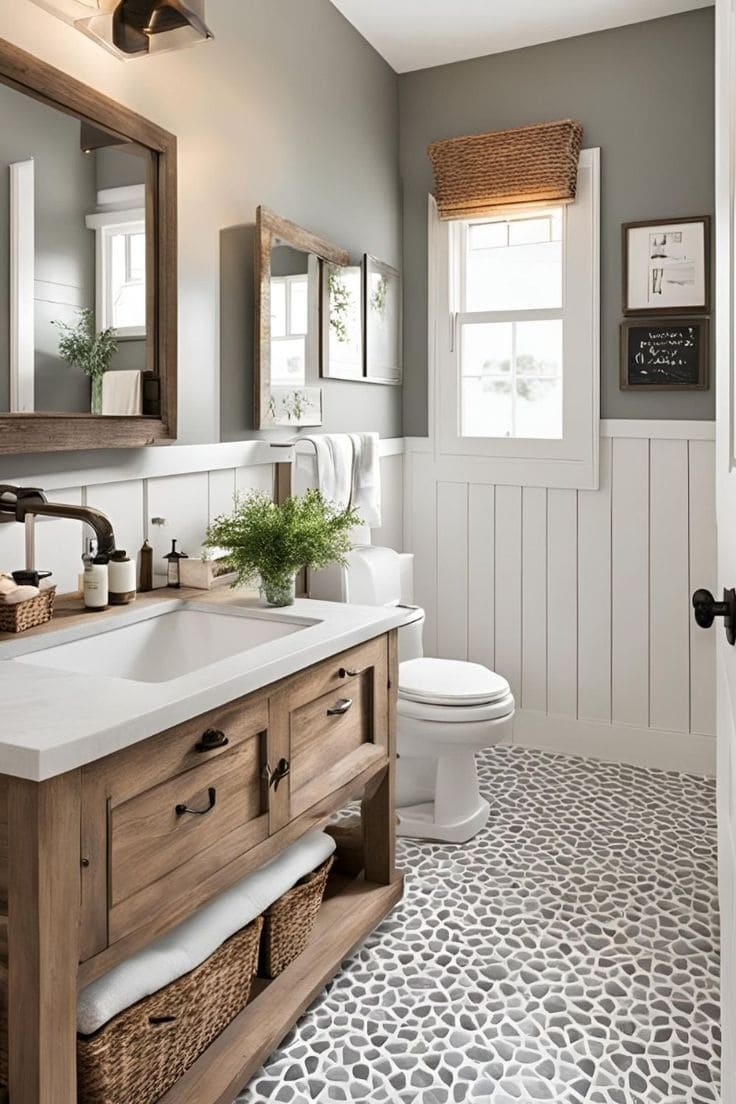 Rustic Farmhouse Bathroom with Charming Simplicity