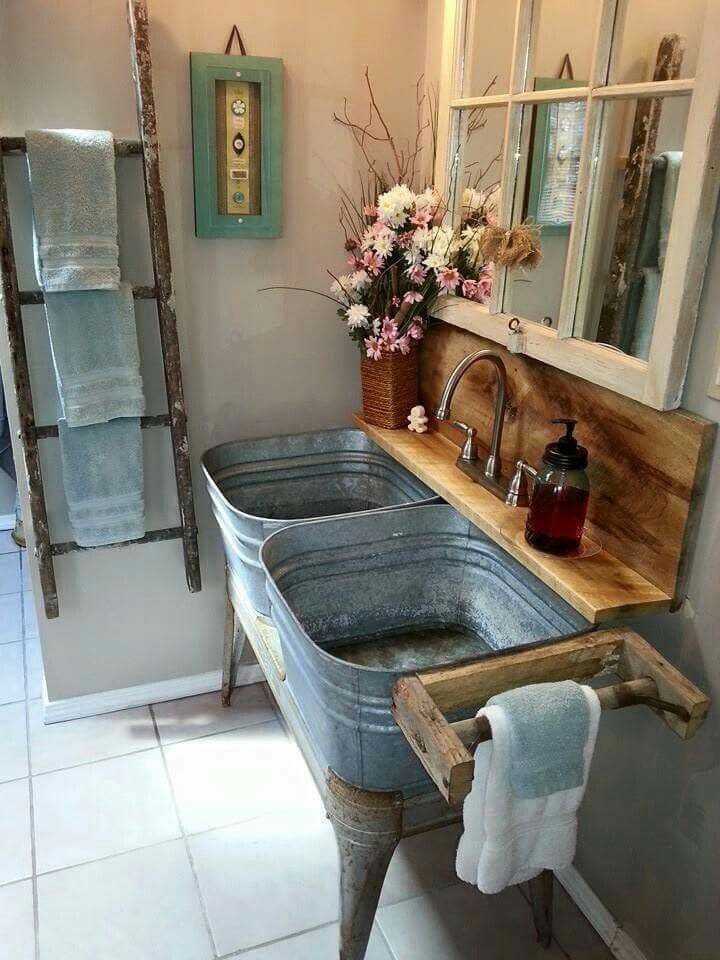 Rustic Farmhouse-Style Double Basin Vanity