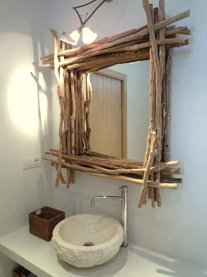 Rustic Mirror Frame Idea