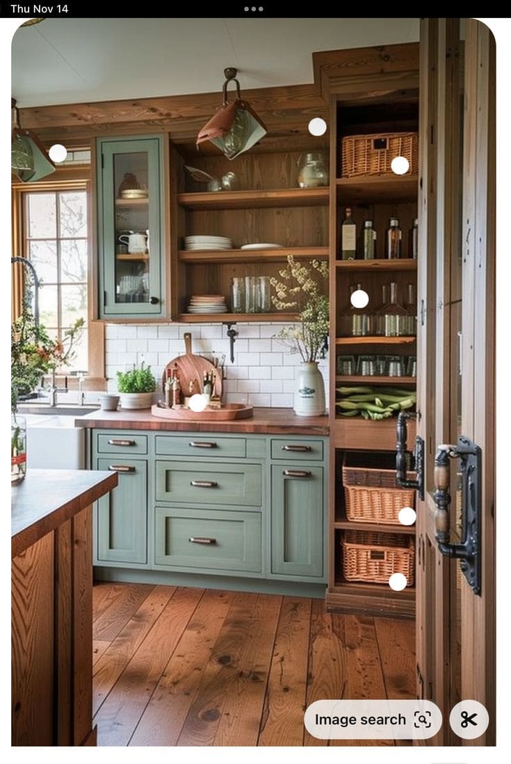 Rustic Sage Elegance with Wood Accents