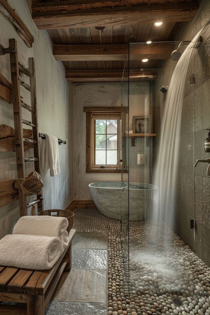 Rustic Spa-Inspired Vintage Bathroom Oasis