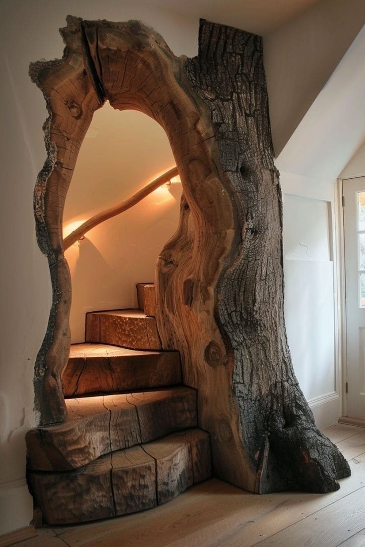 Rustic Tree Stairway Design