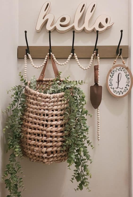 Rustic Welcome Wall with Spring Charm