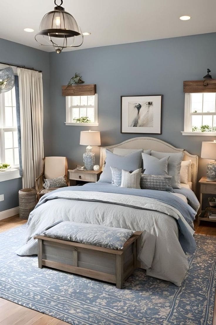 Serene Blue Haven with Rustic Charm