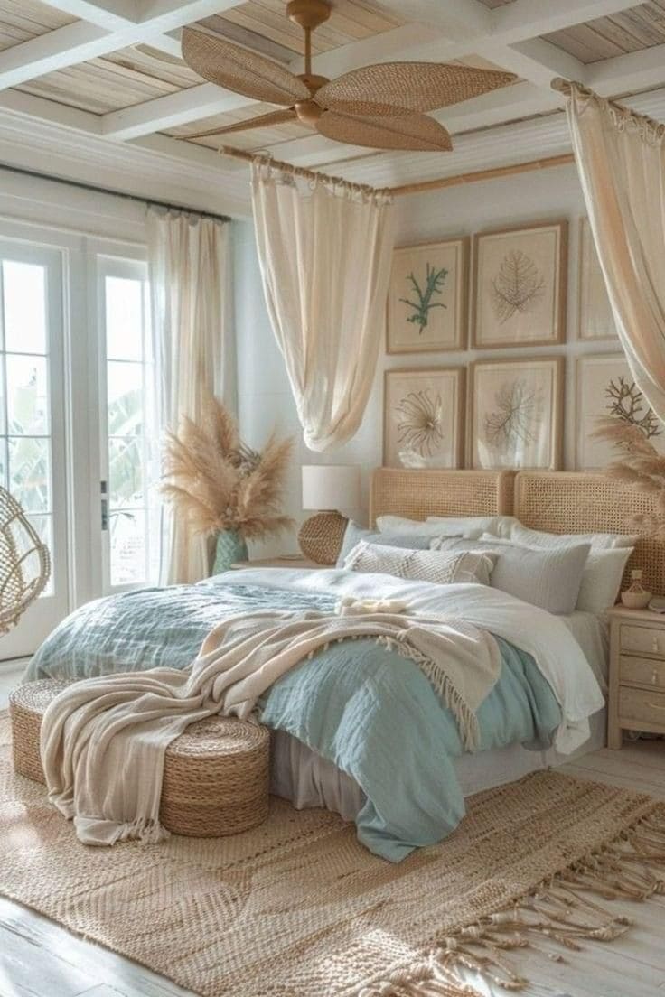 Serene Coastal Bohemian Bedroom Retreat