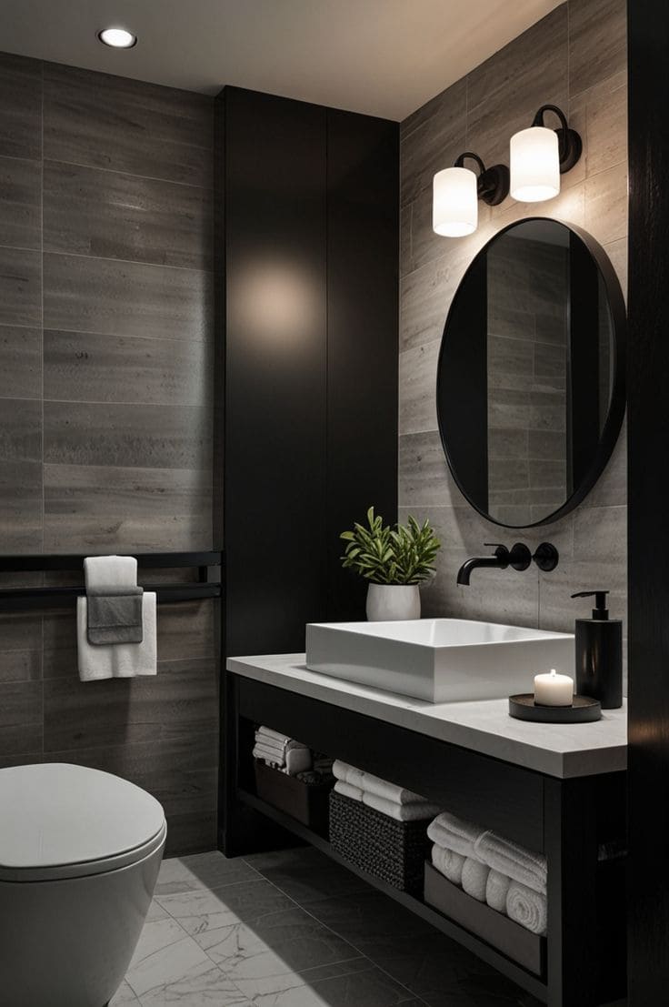 Sophisticated Charcoal Grey Bathroom Elegance