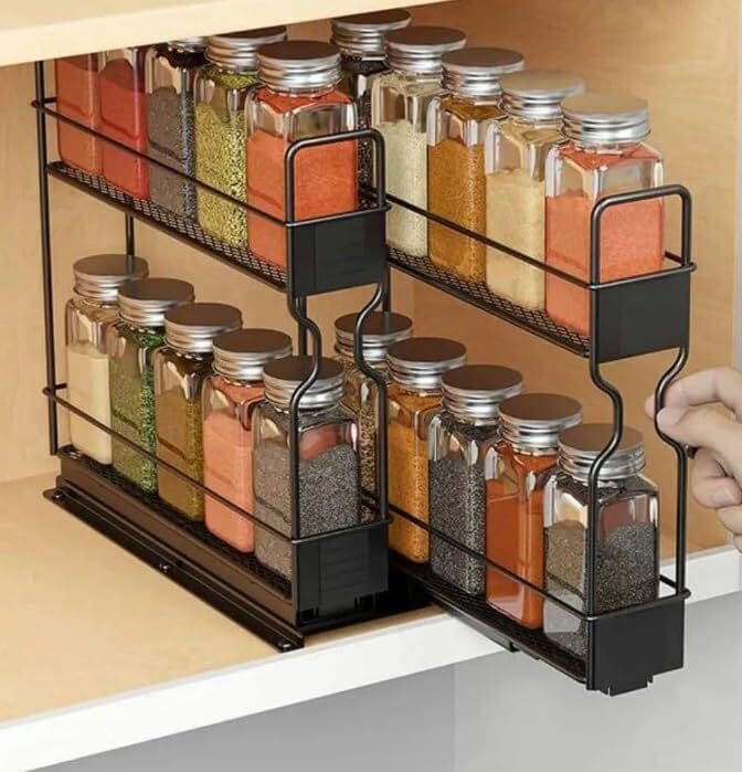 Space-Saving Pull-Out Spice Rack Organizer