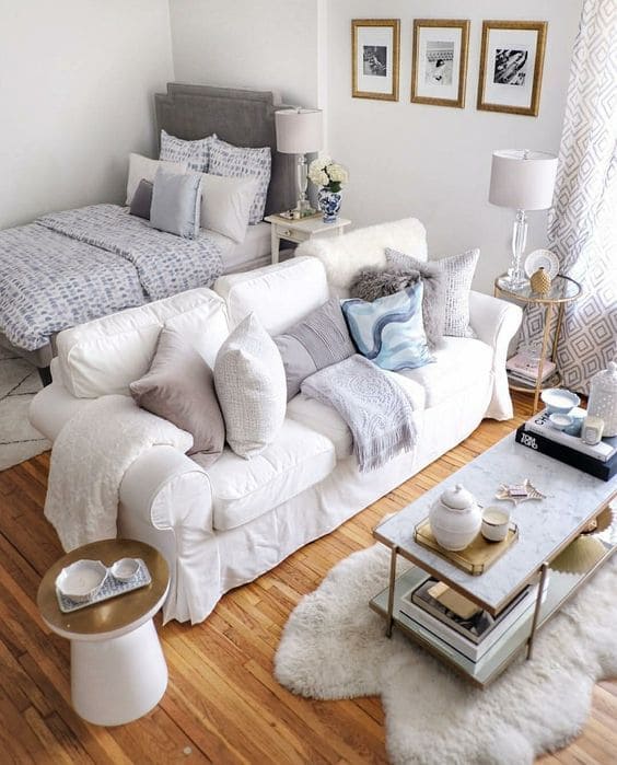 Stylish Bedroom with Elegant Sofa Corner