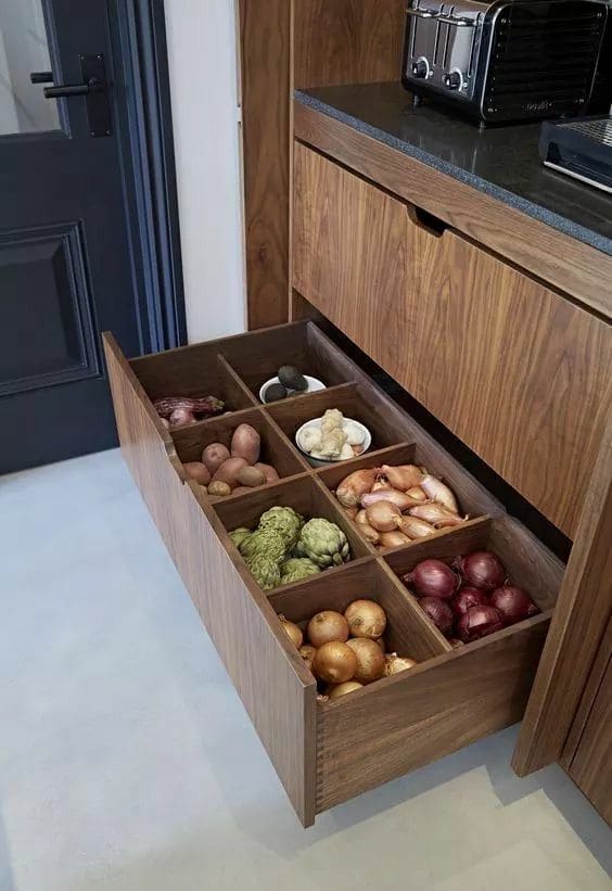 Stylish Kitchen Drawer Vegetable Organizer