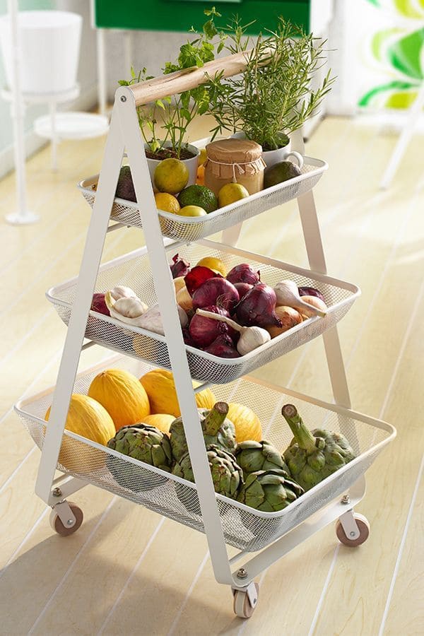 Stylish Three-Tier Kitchen Organizer on Wheels