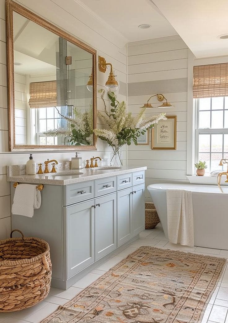 Timeless Floral Elegance Bathroom Retreat