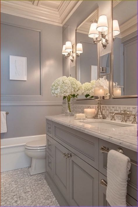 Timeless Gray Bathroom with Sophisticated Details