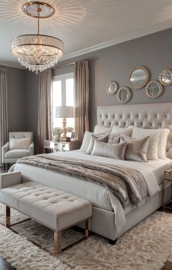 Timeless Silver Grey Bedroom Retreat