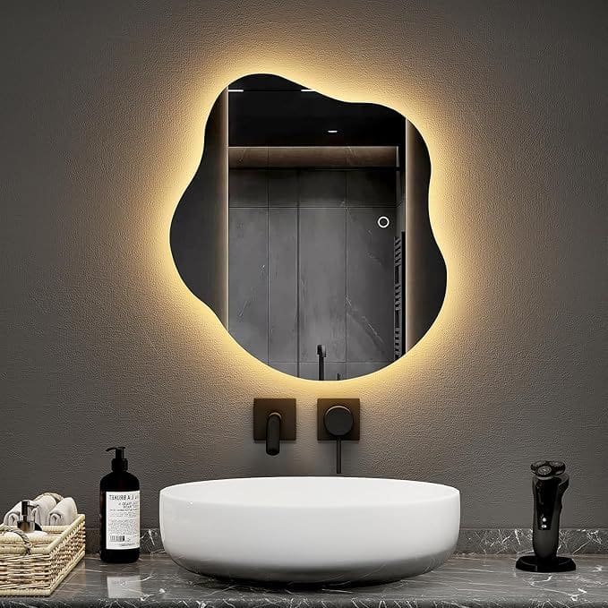 Unique Backlit Mirror with Organic Shape