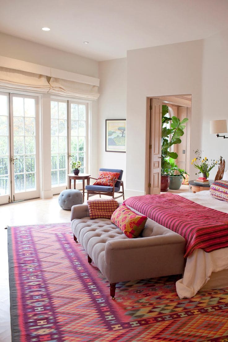 Vibrant Bedroom with Inviting Sitting Area