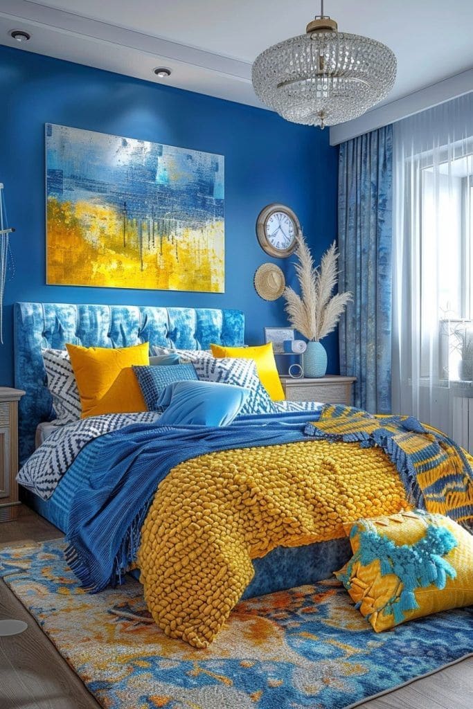 Vivid Harmony Blue and Yellow Luxury