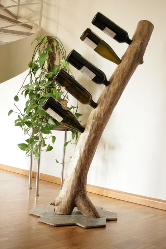 Wooden Wine Bottle Display Stand