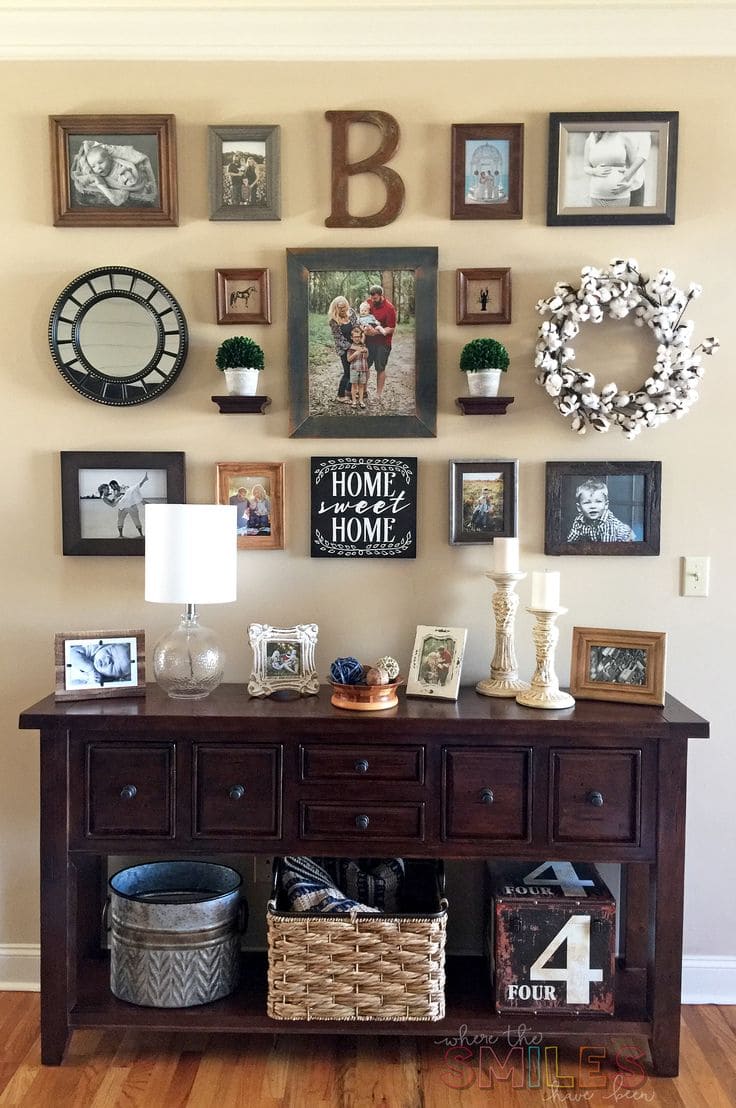 Charming Family Gallery Wall with Rustic Accents