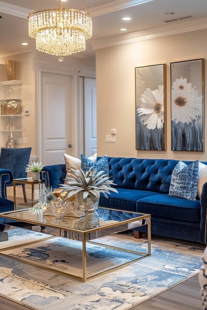 Chic Blue Living Room