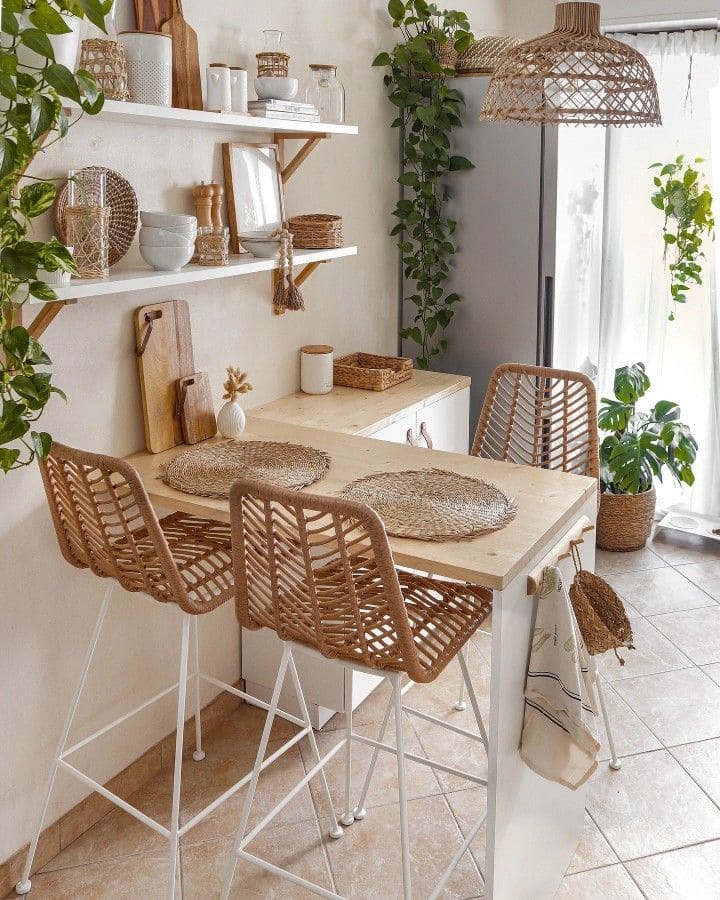 Chic Boho-Inspired Breakfast Bar Nook