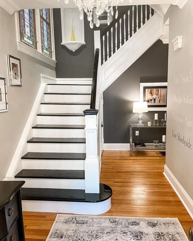 Classic Black and White Staircase Charm