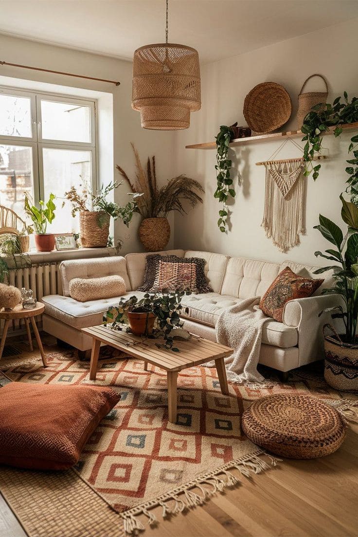 Cozy Bohemian Earthy Living Retreat