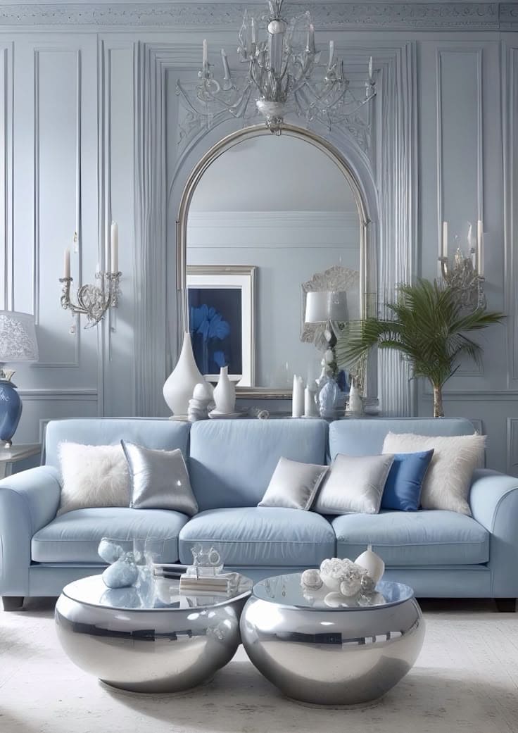 Elegant Blue Couch Living Perfection