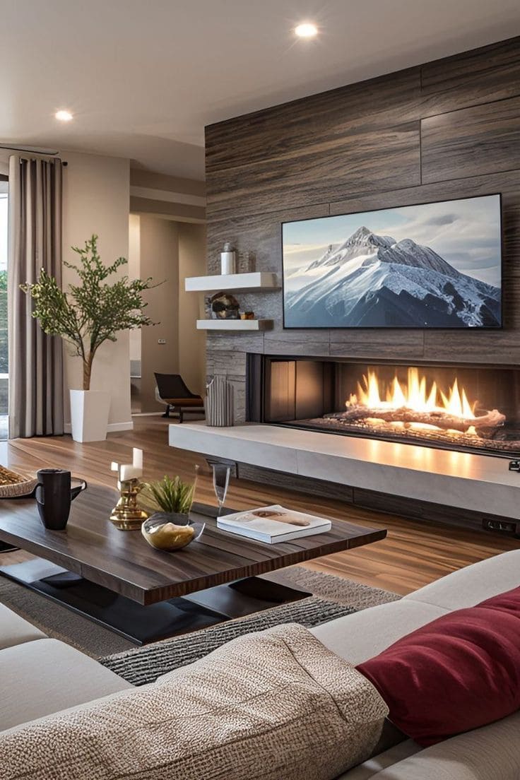 Elegant Fireplace TV Setup for Cozy Living