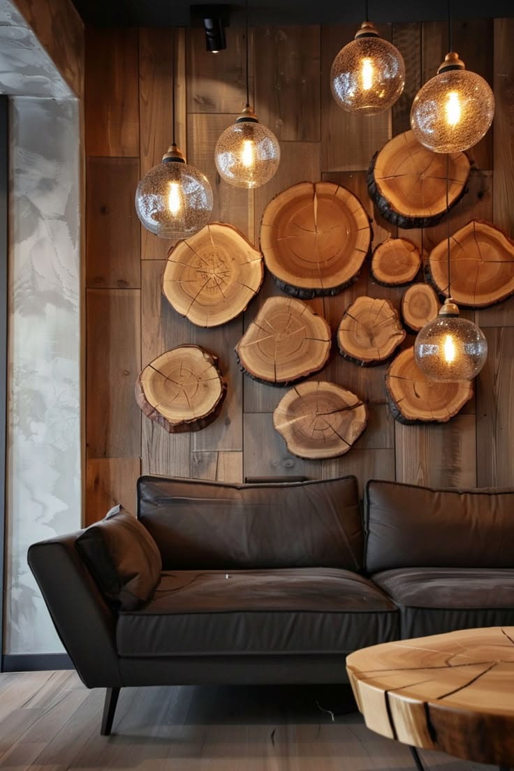 Elegant Tree Slice Wall Art Display