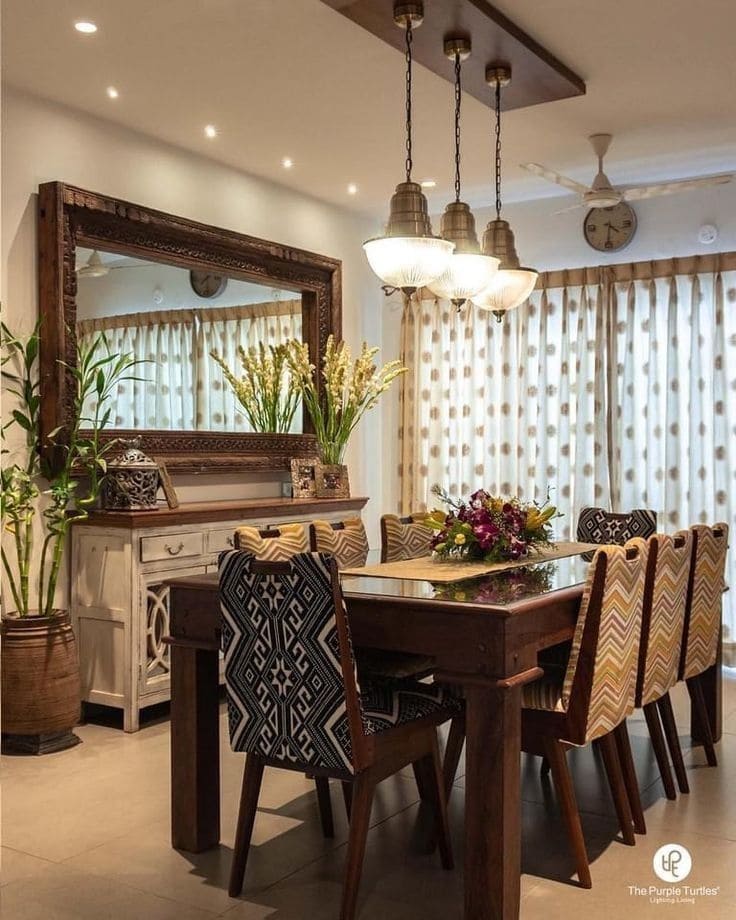 Elegant and Smart Space-Saving Dining Arrangement