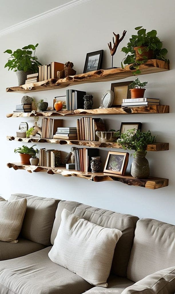 Nature-Inspired Floating Shelves for a Rustic Charm