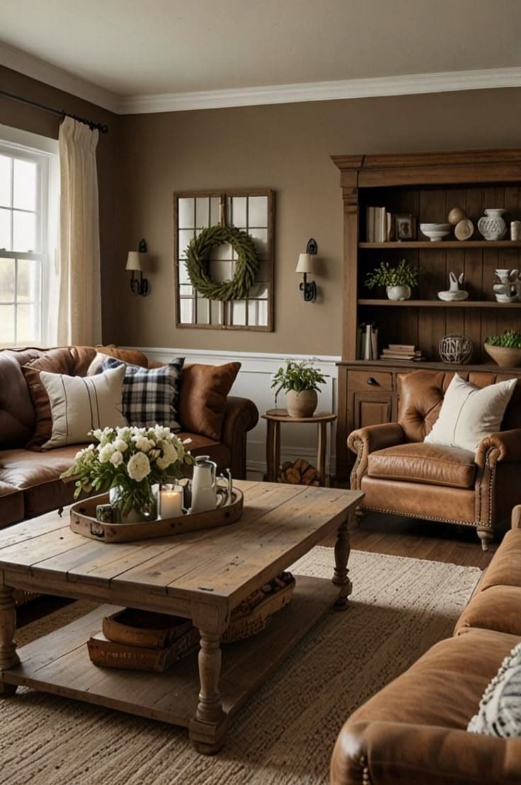 Rustic Cozy Brown Living Room Retreat